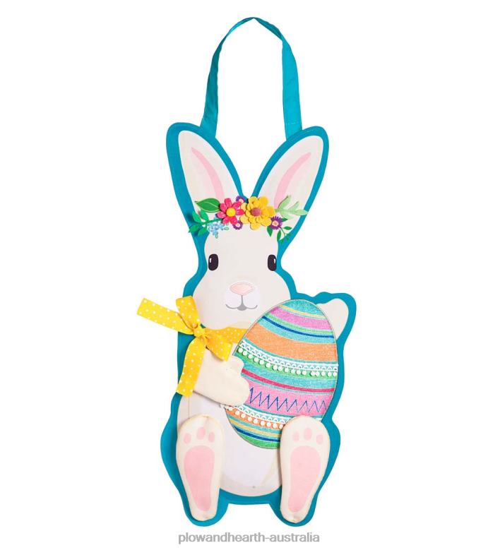 Plow & Hearth Easter Bunny with Prize Easter Egg Door Decor P22BD1585 Houseware