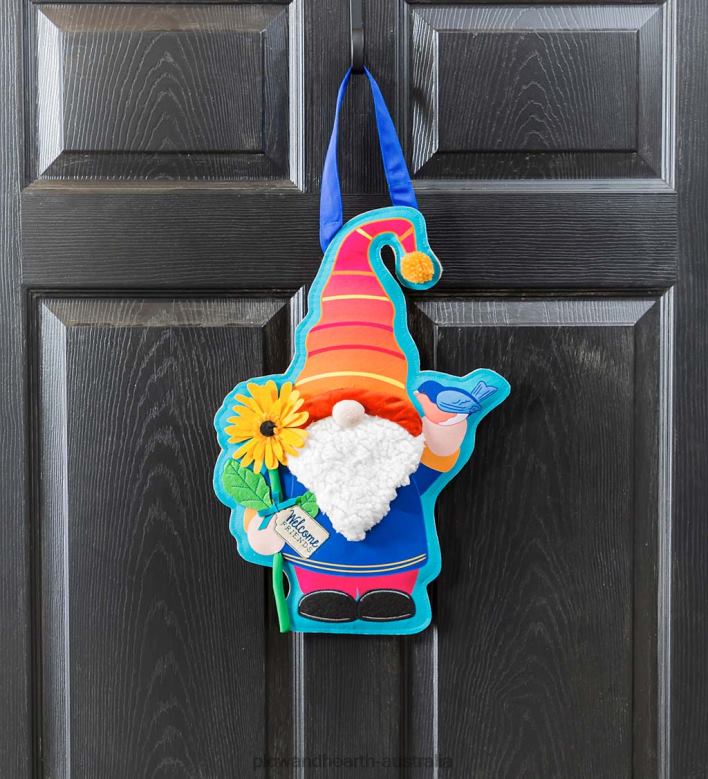 Plow & Hearth Hanging Burlap Garden Gnome Door Decor P22BD1588 Houseware