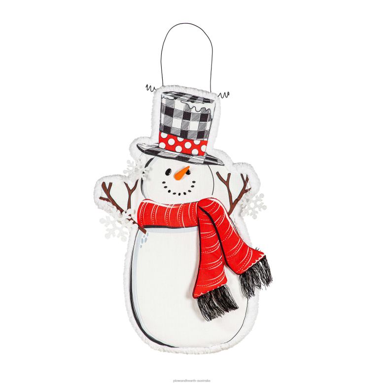 Plow & Hearth Indoor/Outdoor Snowman Estate Door Decor P22BD1716 Houseware