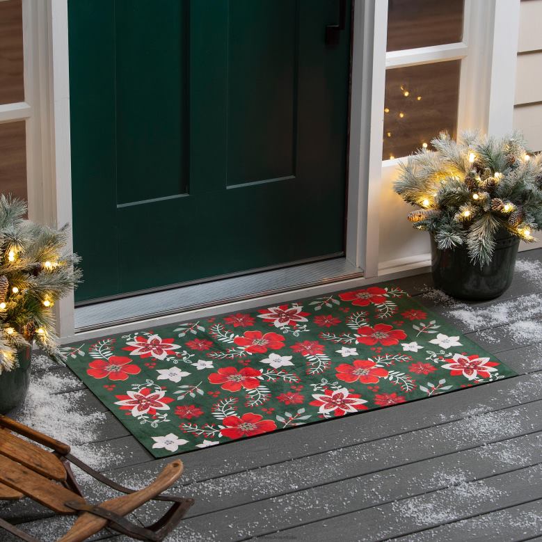 Plow & Hearth Holiday Florals Layering Mat P22BD1739 Houseware