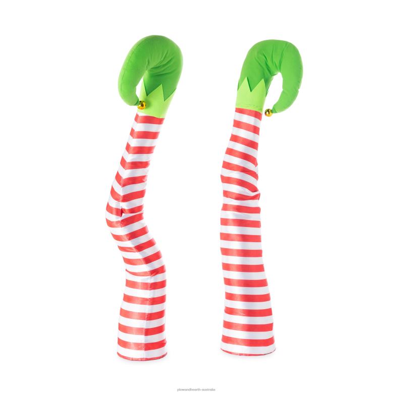 Plow & Hearth Holiday Striped Elf Legs, Set of 2 P22BD1738 Houseware
