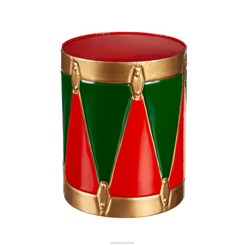 Plow & Hearth Indoor/Outdoor Christmas Drum Planters, Set of 2 P22BD1720 Houseware