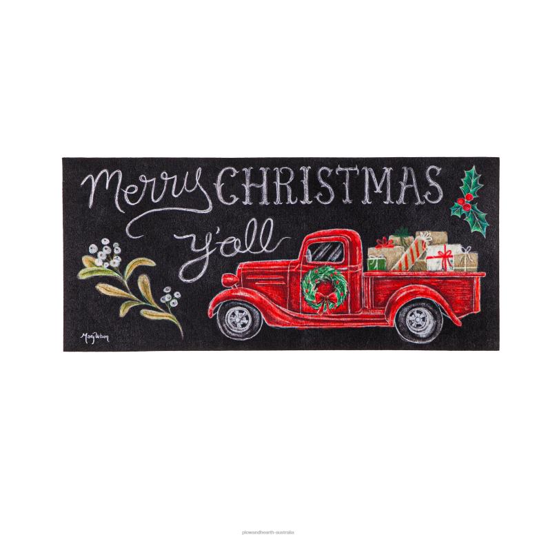 Plow & Hearth Merry Christmas Y'all Sassafras Switch Mat P22BD1735 Houseware
