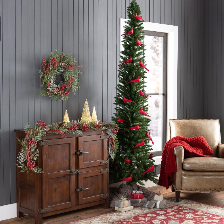 Plow & Hearth Chesterfield Iced Pines Holiday Wreath P22BD1696 Houseware