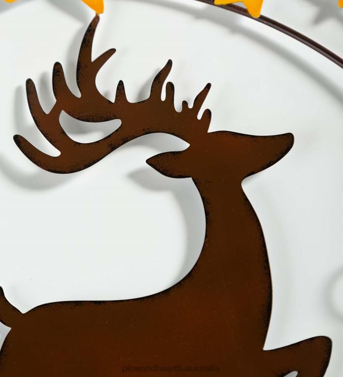 Plow & Hearth Deer and Stars Metal Wreath P22BD1708 Houseware
