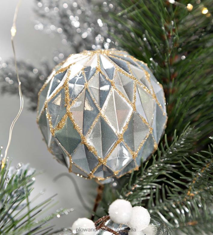 Plow & Hearth Lighted Silver Evergreen Holiday Garland P22BD1707 Houseware