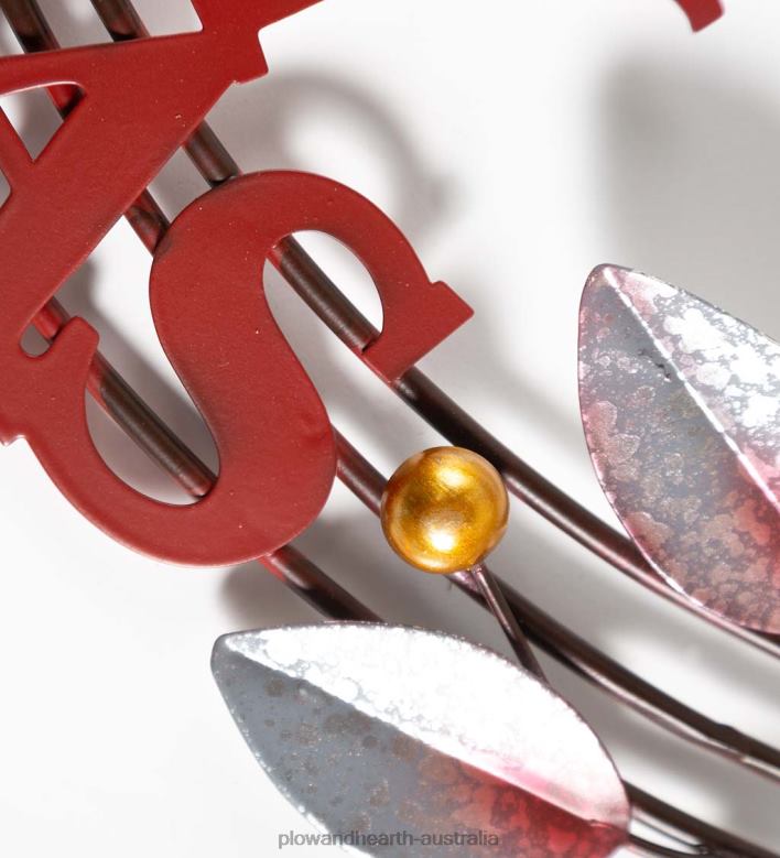 Plow & Hearth Merry Christmas Metal Wreath P22BD1703 Houseware