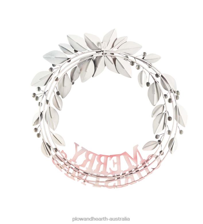 Plow & Hearth Merry Christmas Metal Wreath P22BD1703 Houseware