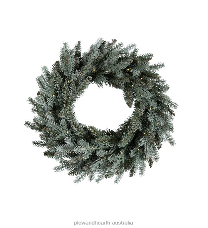 Plow & Hearth Misty Pine Lighted Holiday Wreath P22BD1709 Houseware