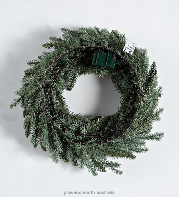Plow & Hearth Misty Pine Lighted Holiday Wreath P22BD1709 Houseware