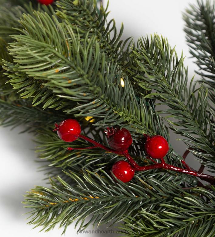 Plow & Hearth Wintergreen Lighted Holiday Garland P22BD1705 Houseware