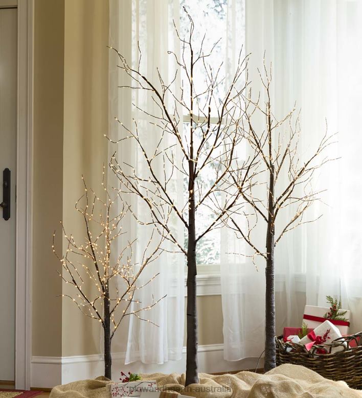 Plow & Hearth Indoor/Outdoor Birch Tree with Micro Lights P22BD1681 Houseware