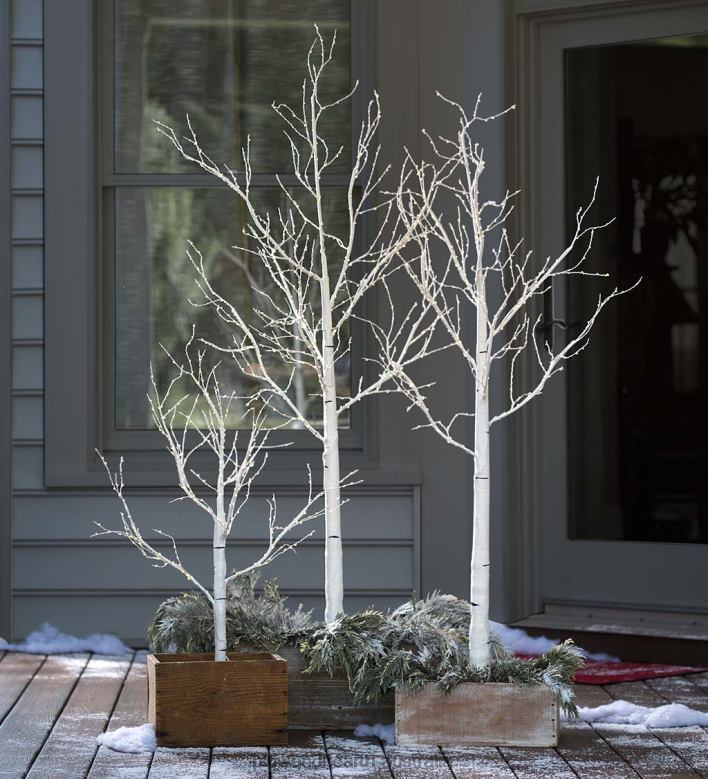 Plow & Hearth Indoor/Outdoor Birch Tree with Micro Lights P22BD1681 Houseware