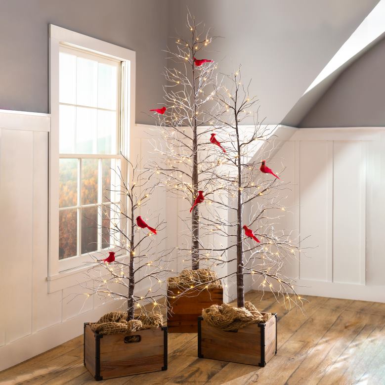 Plow & Hearth Indoor/Outdoor Snowy Lighted Tree P22BD1689 Houseware