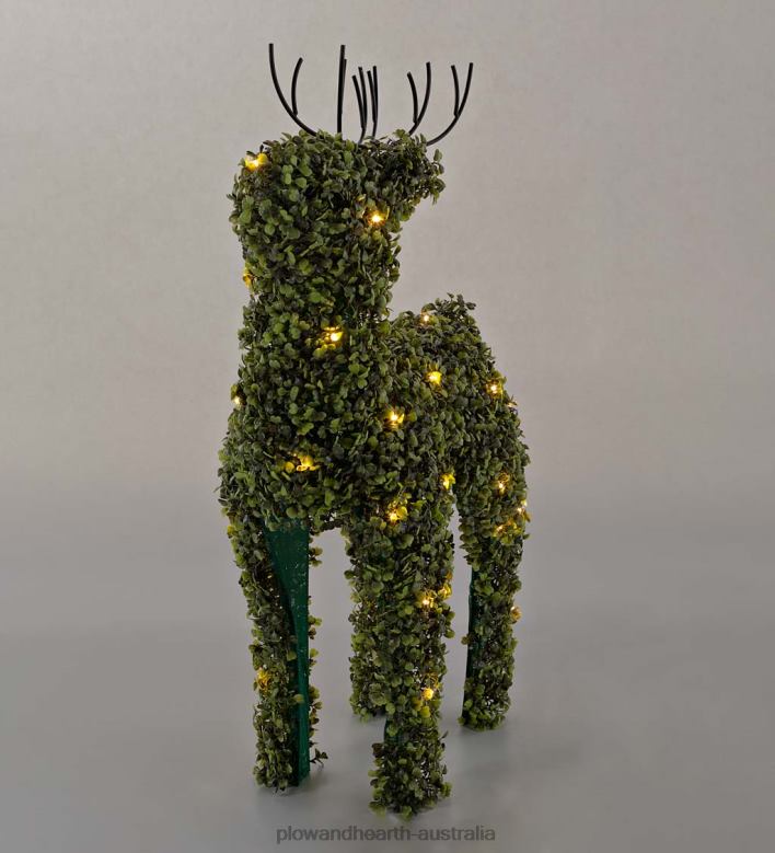 Plow & Hearth Lighted Boxwood Reindeer Topiary P22BD1686 Houseware