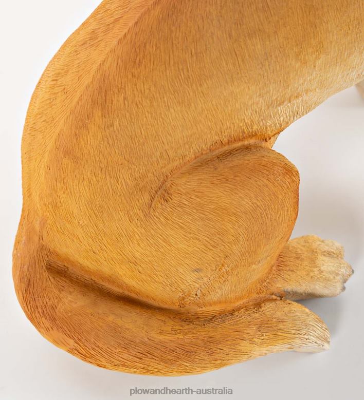 Plow & Hearth Yellow Labrador Statue with Removable Lighted Holiday Wreath P22BD1693 Houseware