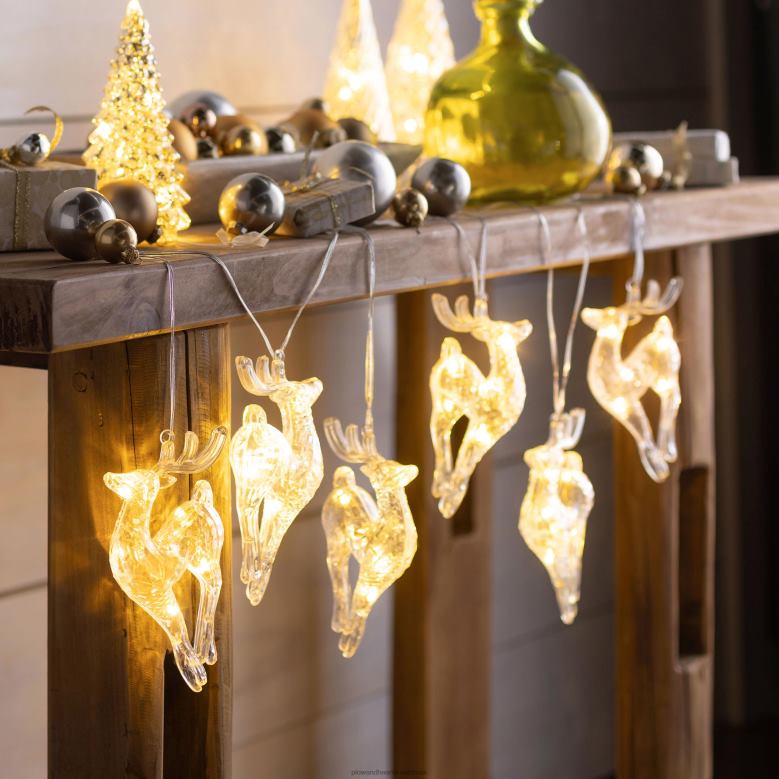 Plow & Hearth Holiday Deer String Lights P22BD1660 Houseware