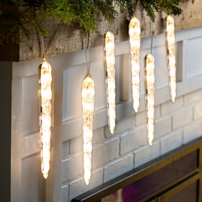 Plow & Hearth Holiday Icicle String Lights P22BD1661 Houseware