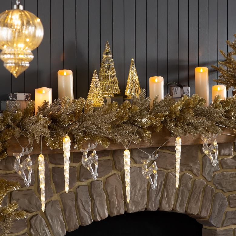 Plow & Hearth Holiday Icicle String Lights P22BD1661 Houseware