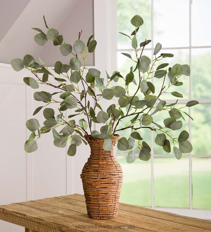 Plow & Hearth Indoor/Outdoor Battery-Operated Lighted Eucalyptus Branches, Set of 2 P22BD1677 Houseware