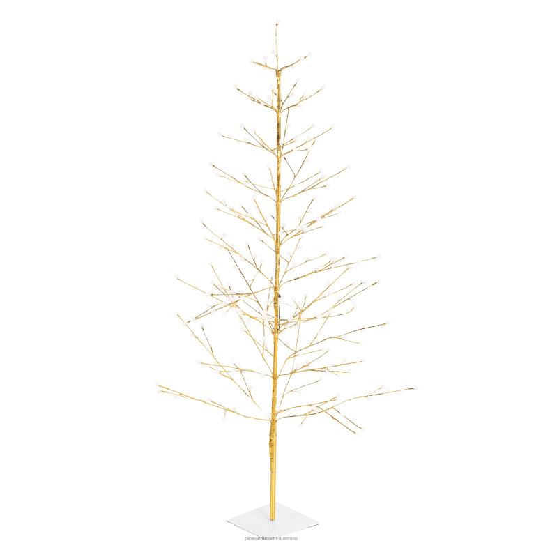 Plow & Hearth Indoor/Outdoor Gold Metallic Tree with Dual-Function Lights P22BD1673 Houseware