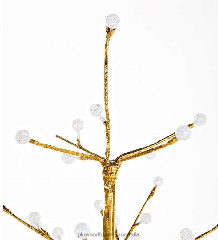 Plow & Hearth Indoor/Outdoor Gold Metallic Tree with Dual-Function Lights P22BD1673 Houseware