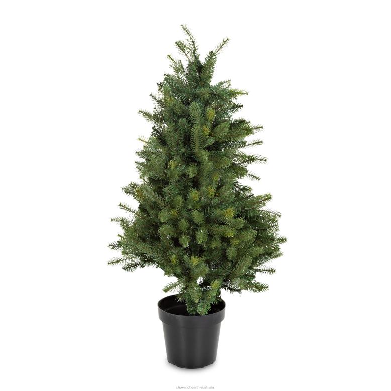 Plow & Hearth Indoor/Outdoor Keswick Potted Pine Tree with Warm White LEDs P22BD1671 Houseware