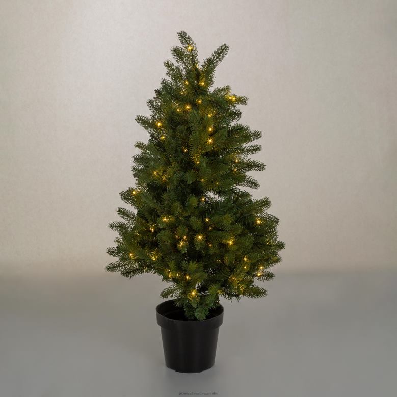 Plow & Hearth Indoor/Outdoor Keswick Potted Pine Tree with Warm White LEDs P22BD1671 Houseware