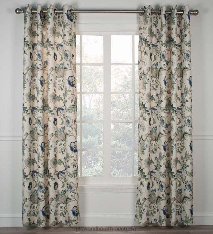 Plow & Hearth Brissac Jacobean Floral Curtains P22BD2564 Houseware