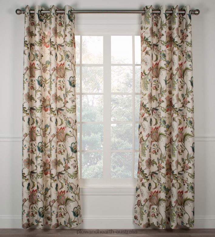 Plow & Hearth Brissac Jacobean Floral Curtains P22BD2564 Houseware