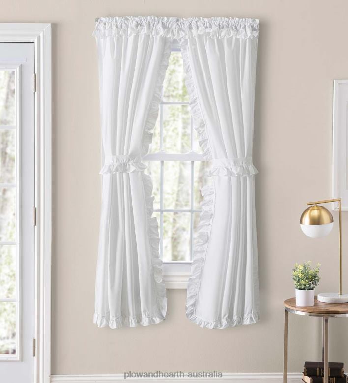 Plow & Hearth Classic Narrow Ruffle Curtains P22BD2602 Houseware