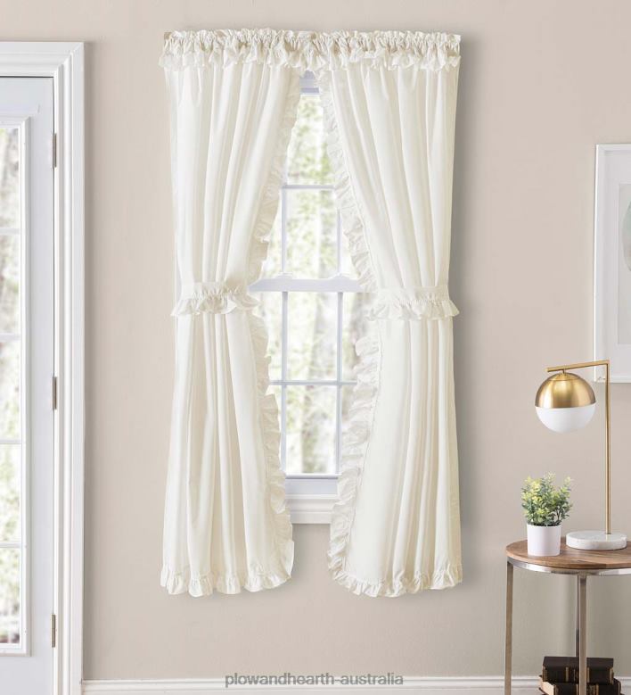Plow & Hearth Classic Narrow Ruffle Curtains P22BD2602 Houseware