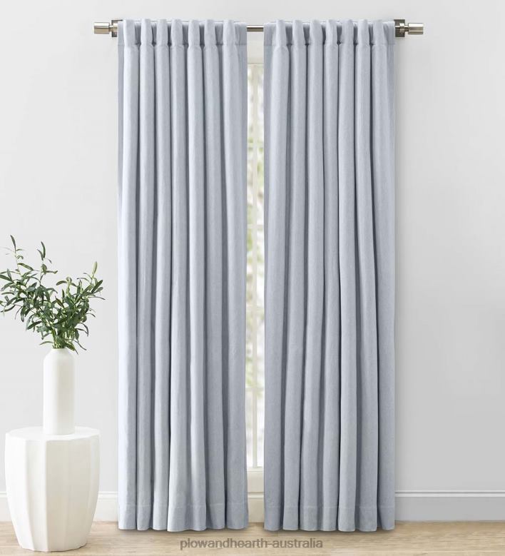 Plow & Hearth Cotton Herringbone Curtain Panel P22BD2577 Houseware