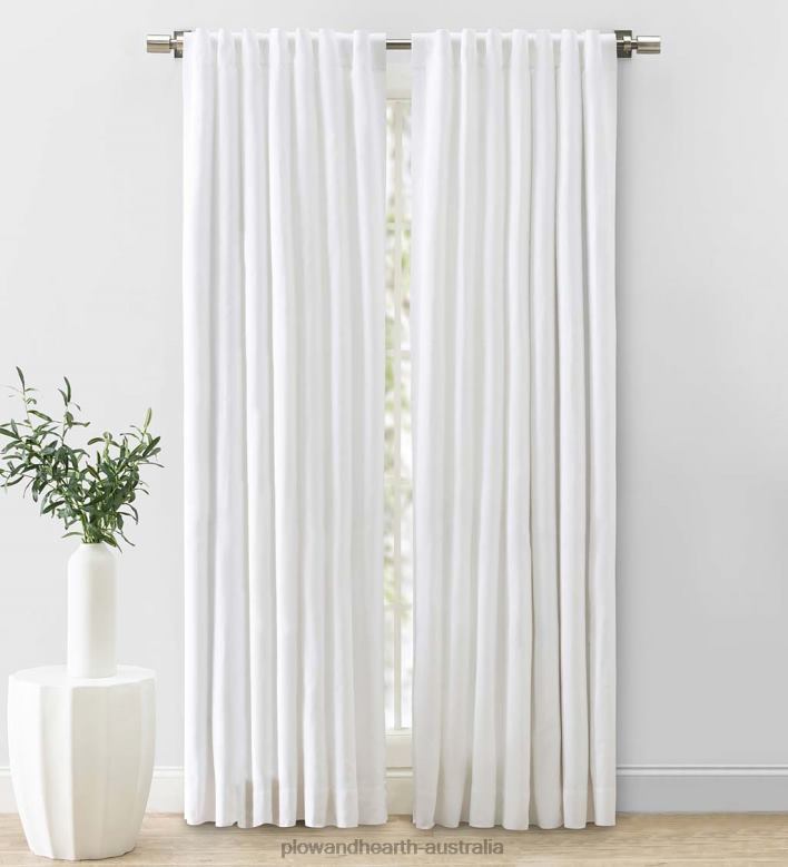 Plow & Hearth Cotton Herringbone Curtain Panel P22BD2577 Houseware