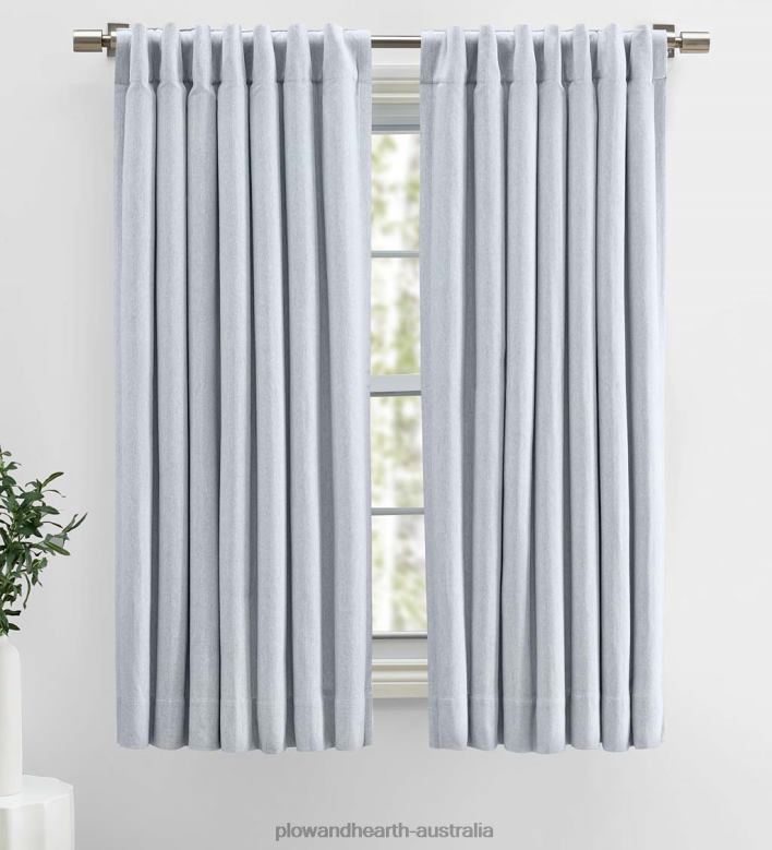 Plow & Hearth Cotton Herringbone Curtain Panel P22BD2577 Houseware