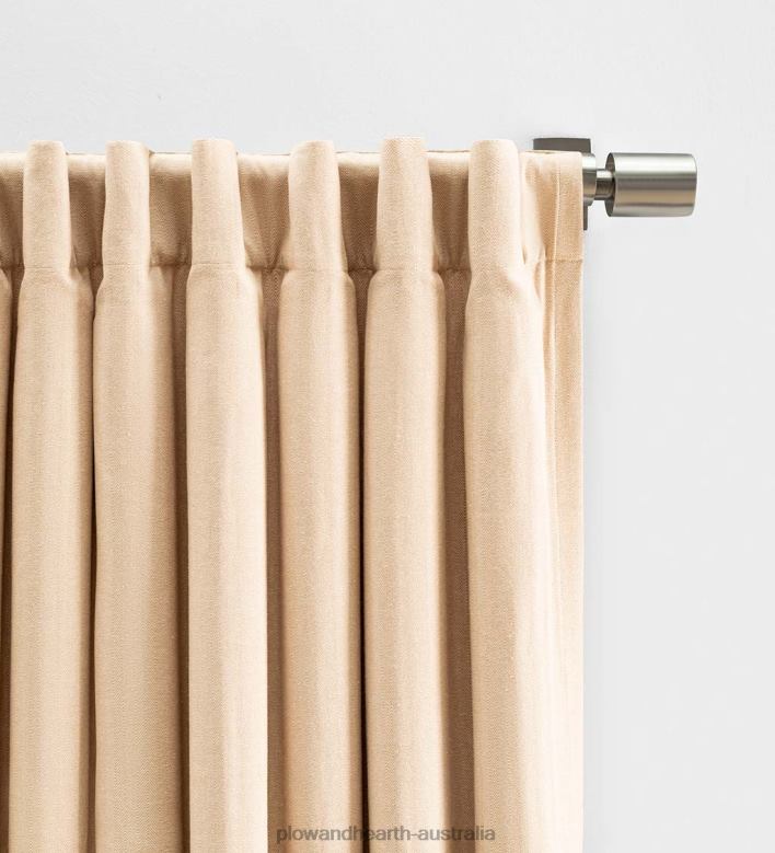 Plow & Hearth Cotton Herringbone Curtain Panel P22BD2577 Houseware