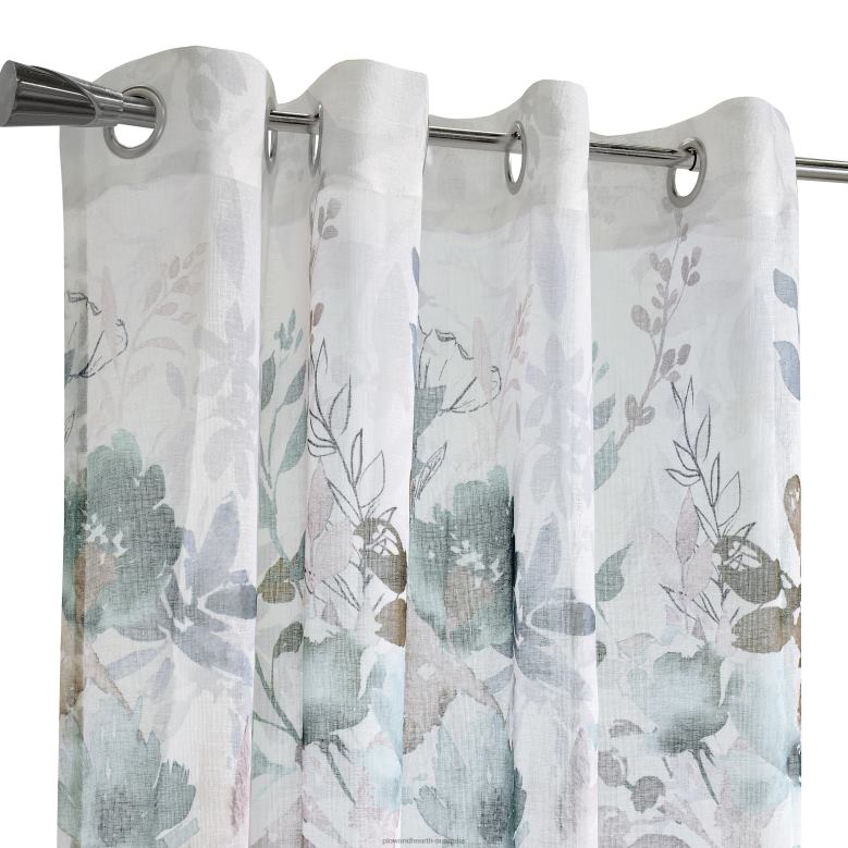 Plow & Hearth Flora Grommet Top Semi-Sheer Panel - Spa Green - 52x 84P22BD2596 Houseware