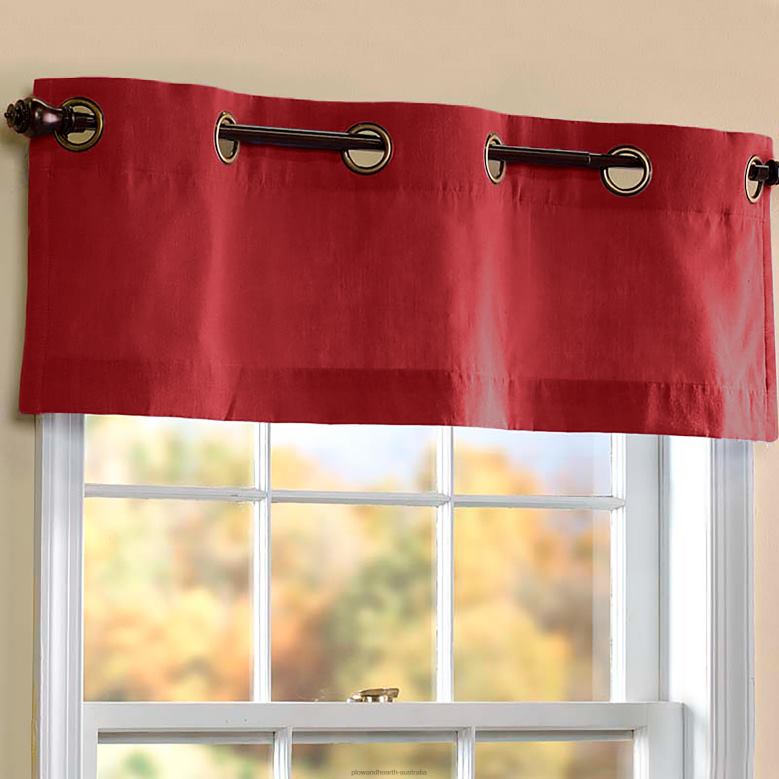 Plow & Hearth Homespun Double-Wide Grommet Top Patio Panel with Wand, 84 L x 80 W - Red P22BD3200 Houseware