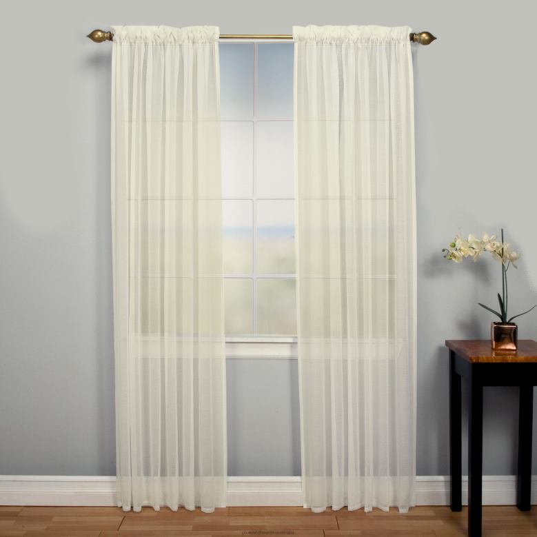 Plow & Hearth Layla 2 Pocket Curtain Panel - Butterscotch - 52x 63P22BD2597 Houseware