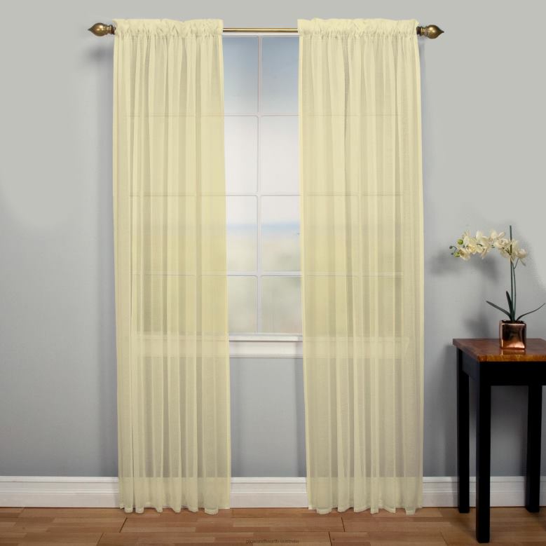 Plow & Hearth Layla 2 Pocket Curtain Panel - Butterscotch - 52x 63P22BD2597 Houseware