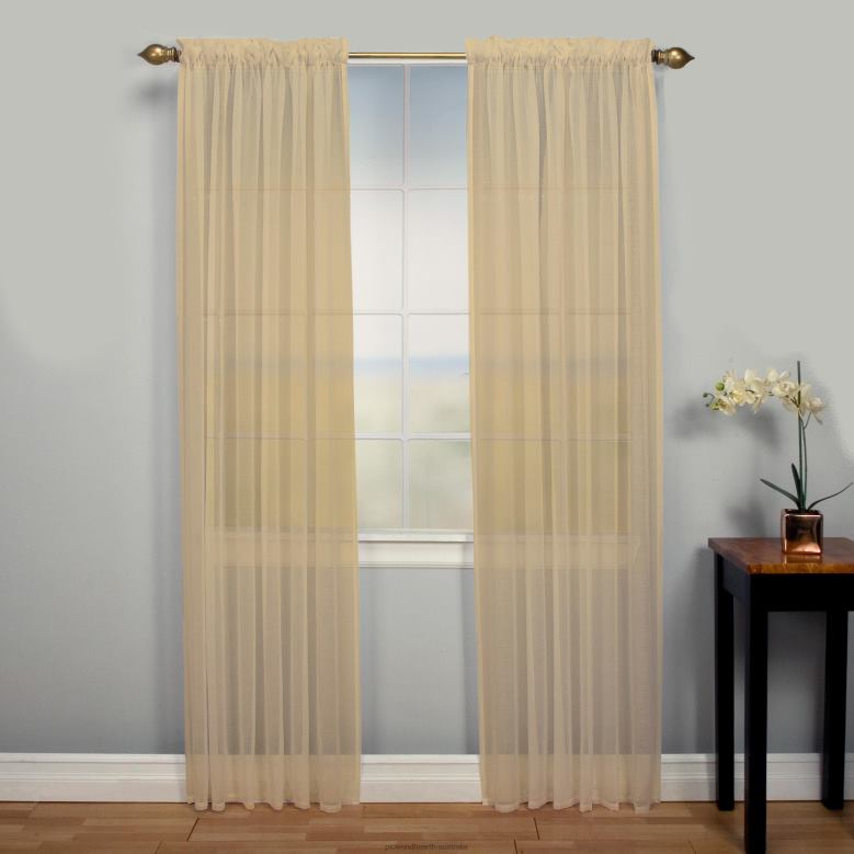 Plow & Hearth Layla 2 Pocket Curtain Panel - Butterscotch - 52x 63P22BD2597 Houseware