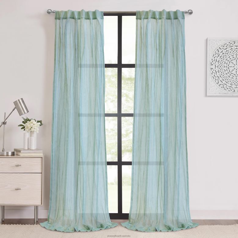 Plow & Hearth Layla Back Tab/Rod Pocket Crushed Pleated Sheer Panel - Apricot - 52x 108P22BD2606 Houseware