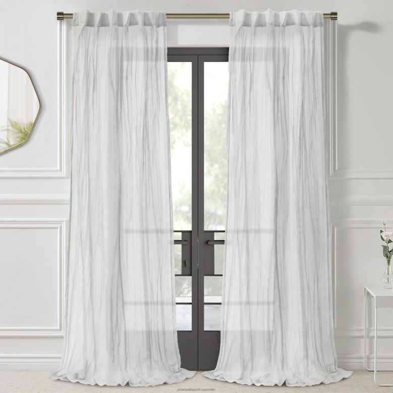 Plow & Hearth Layla Back Tab/Rod Pocket Crushed Pleated Sheer Panel - Apricot - 52x 108P22BD2606 Houseware