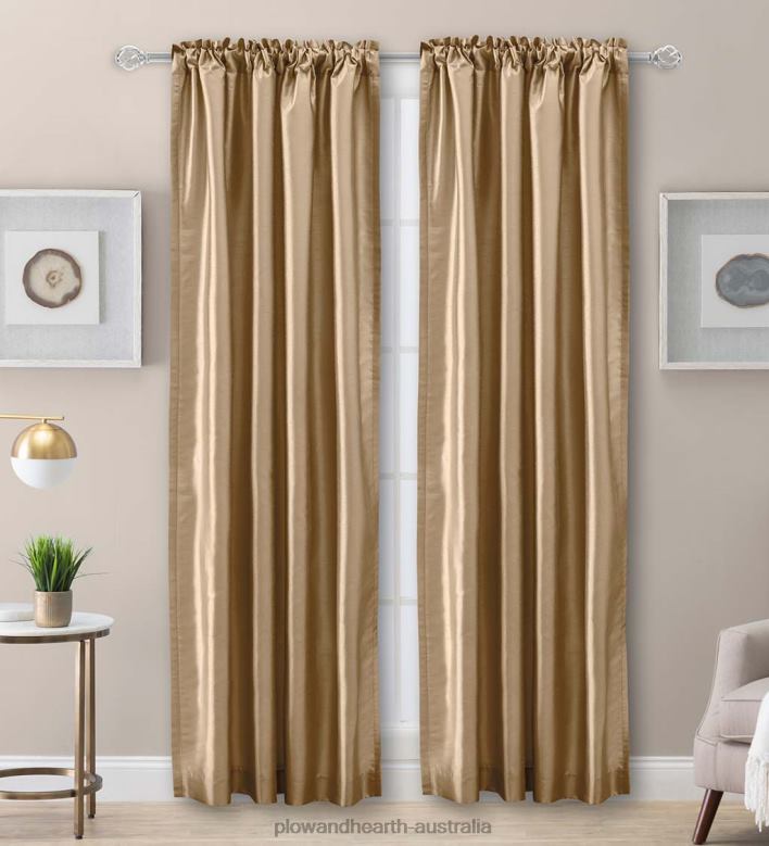 Plow & Hearth Luna Faux Silk Curtains P22BD2598 Houseware