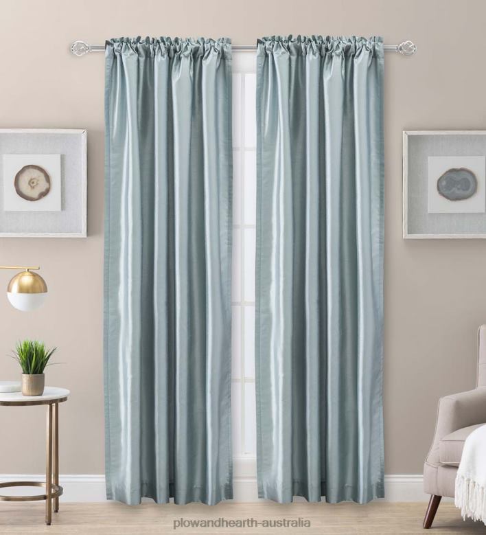 Plow & Hearth Luna Faux Silk Curtains P22BD2598 Houseware