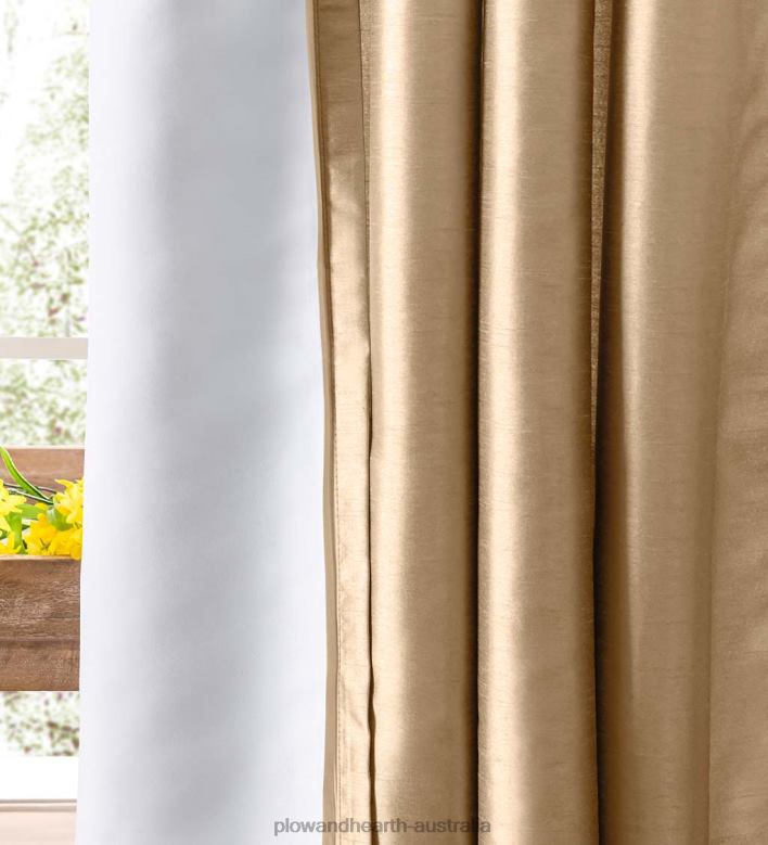 Plow & Hearth Luna Faux Silk Curtains P22BD2598 Houseware