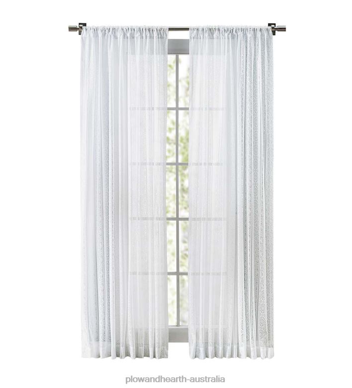 Plow & Hearth Medallion Stripe Lace Curtains P22BD2615 Houseware