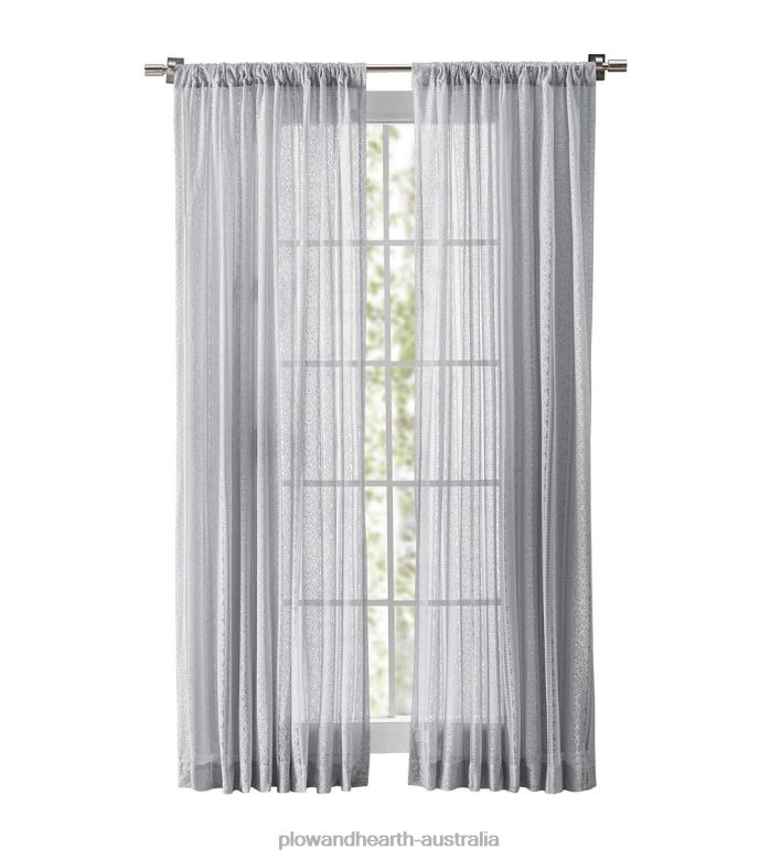 Plow & Hearth Medallion Stripe Lace Curtains P22BD2615 Houseware