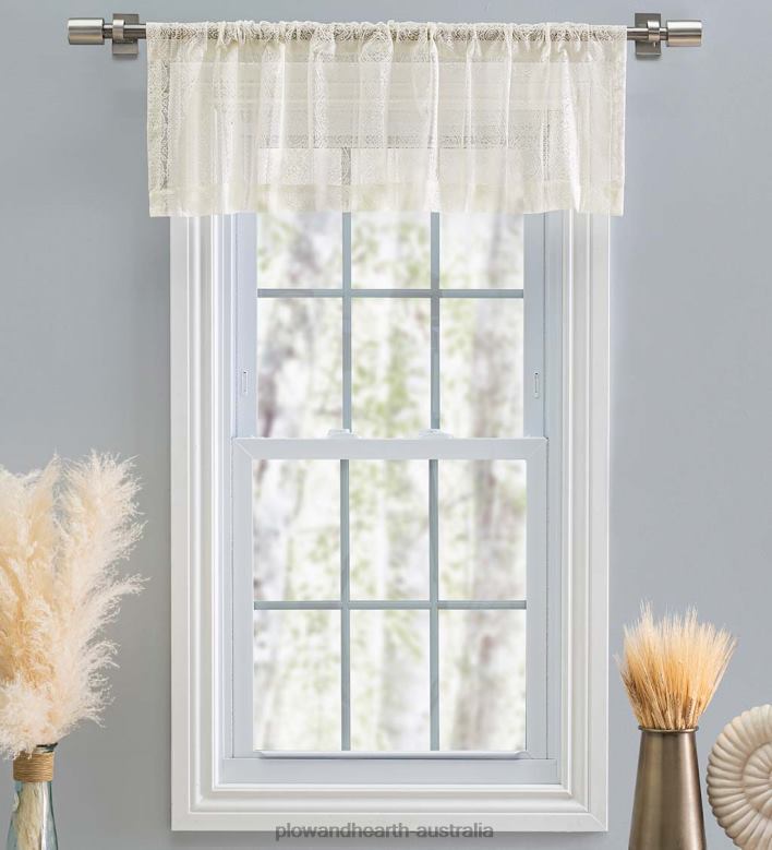 Plow & Hearth Medallion Stripe Lace Curtains P22BD2615 Houseware