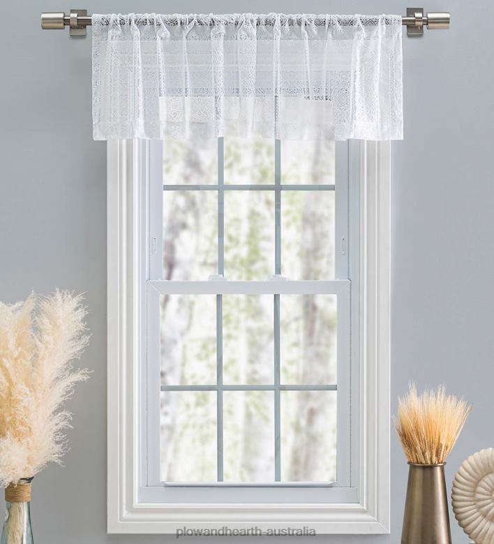 Plow & Hearth Medallion Stripe Lace Curtains P22BD2615 Houseware